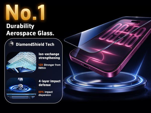 Starhare clear glass screen protector for iPhone with installation tray