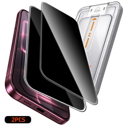 Starhare privacy glass screen protector for iPhone with easy-align installation tray